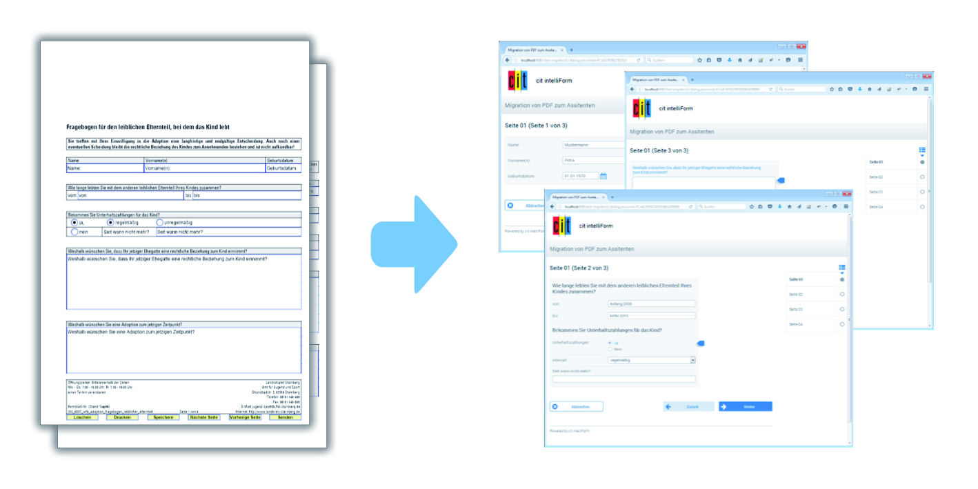 Automatische Umwandlung von PDF in Formular-Assistent